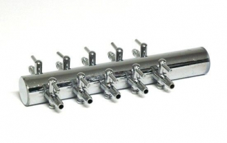 Luftverteiler 4mm 10-Wege mit Hahn