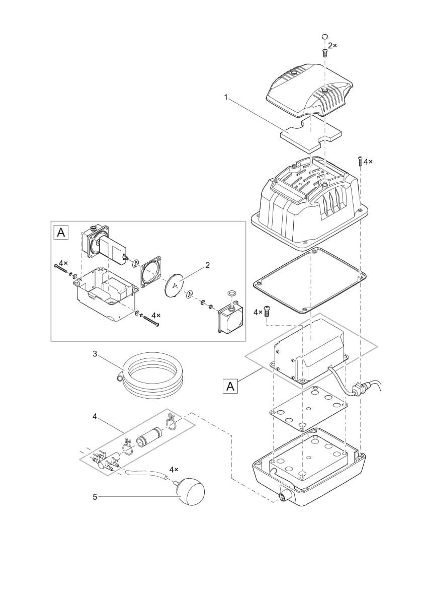 Bauplan Pontec PondoAir Set 1800 Ersatzteile