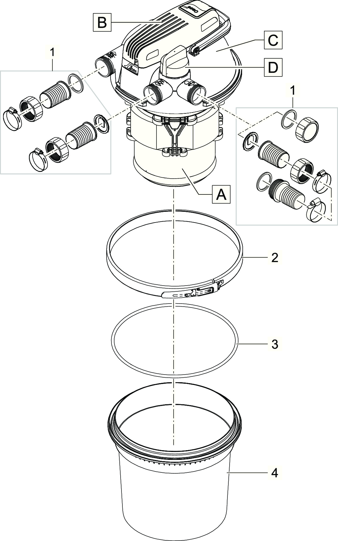 Bauplan 2 OASE FiltoClear 5000 Ersatzteile