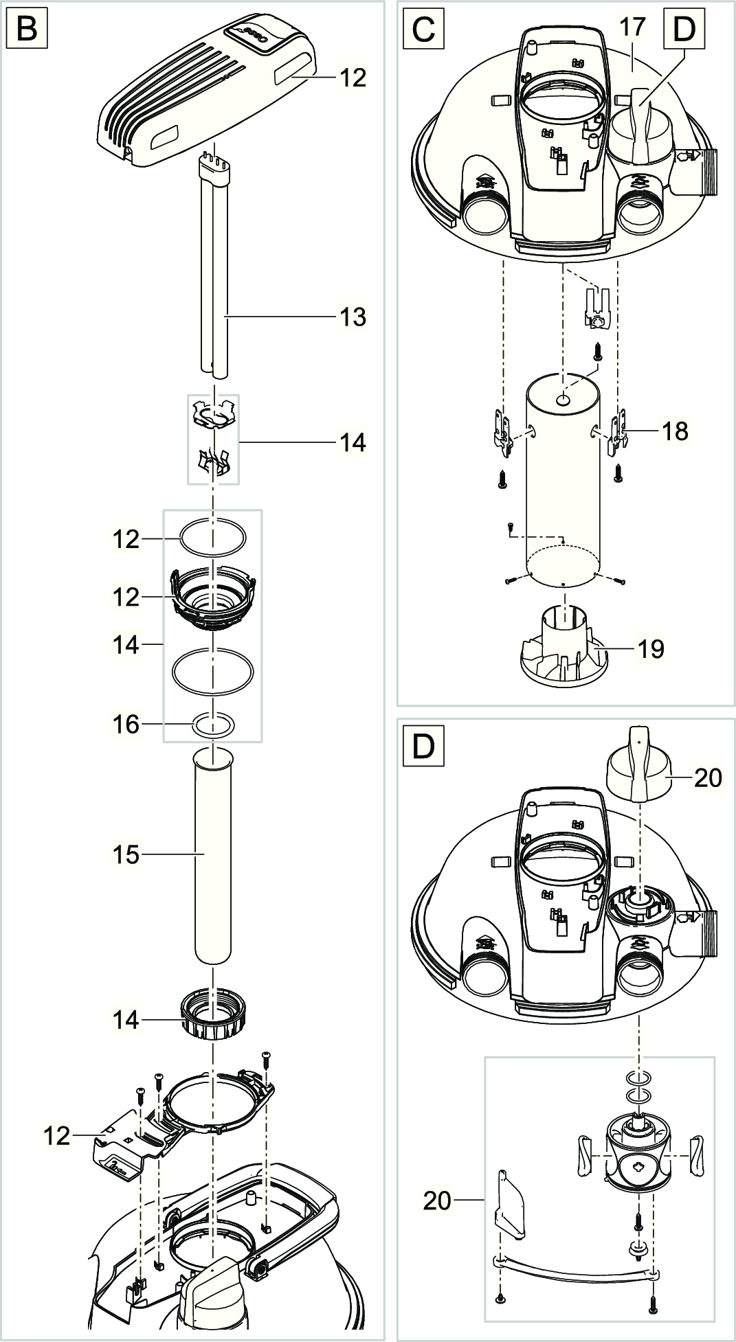 Bauplan 3 OASE FiltoClear 13000 Ersatzteile